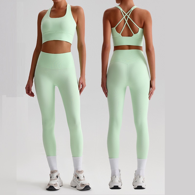 Crossfit Training - Effen kleur yogaset strakke legging sport